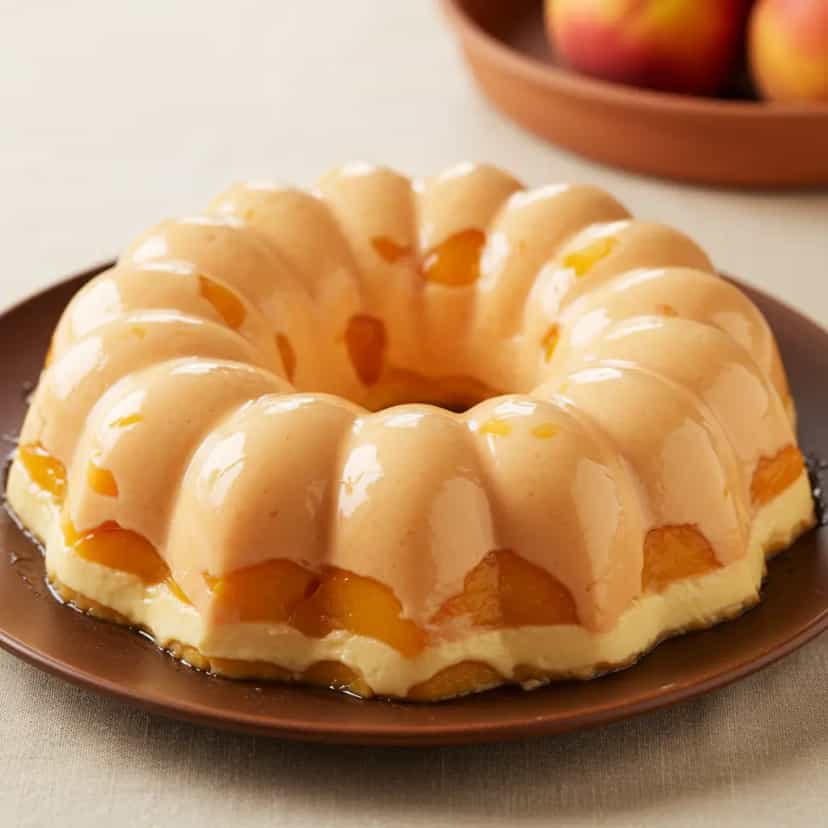 Foto deliciosa de Gelado Cremoso de Pêssego pronta para servir - Doces Gelados & Sorvetes