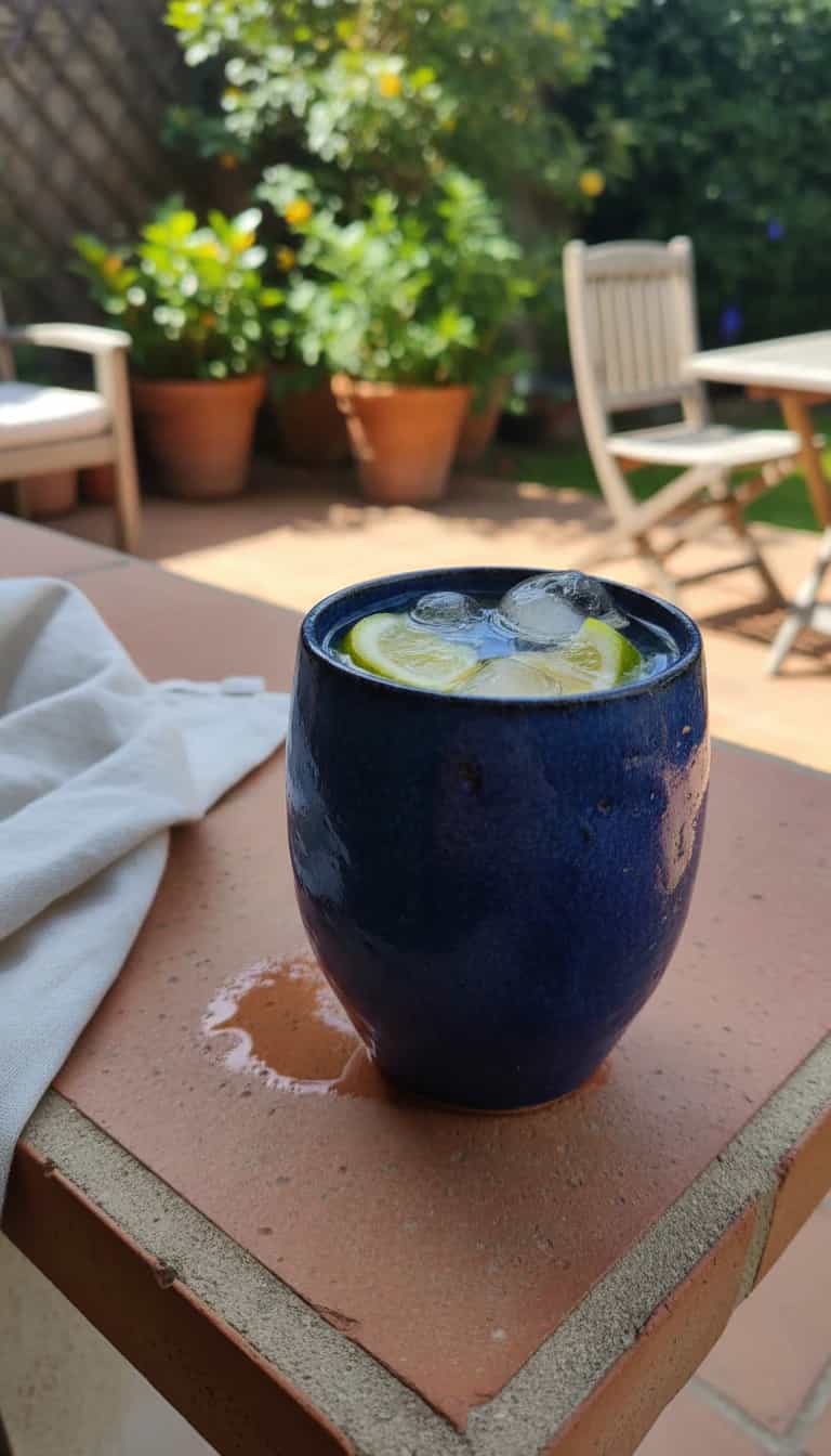 Foto deliciosa de Gin Tônica com Xarope de Rosas pronta para servir - Coquetéis