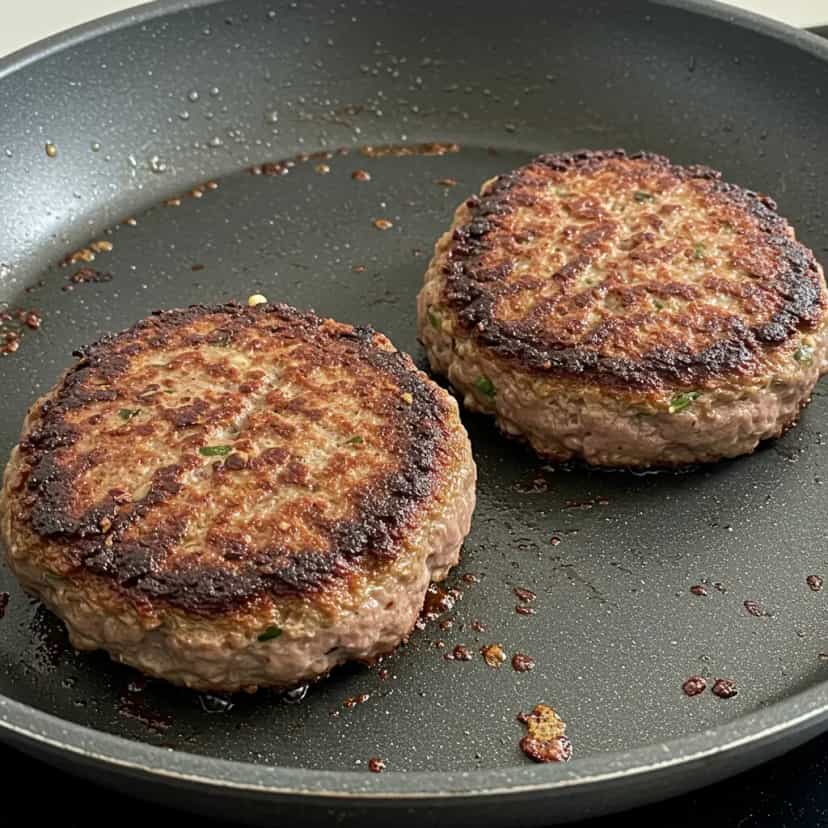 Foto deliciosa de Hambúrguer Caseiro de Carne Moída pronta para servir - Sanduíches & Hambúrgueres