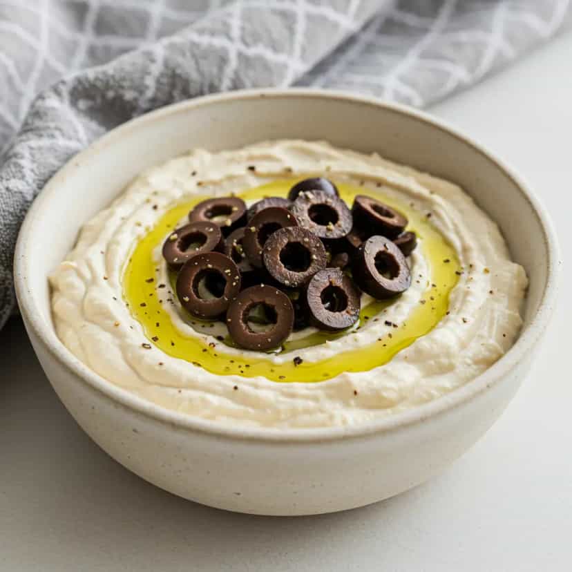 Foto deliciosa de Homus de Azeitona Preta pronta para servir - Pastas & Patês