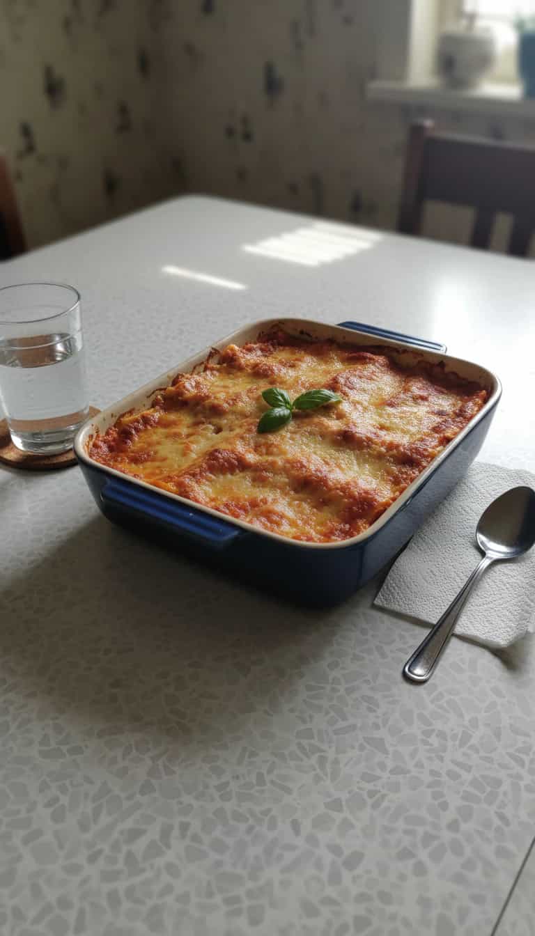 Foto deliciosa de Lasanha de Carne na Air Fryer pronta para servir - Na Airfryer