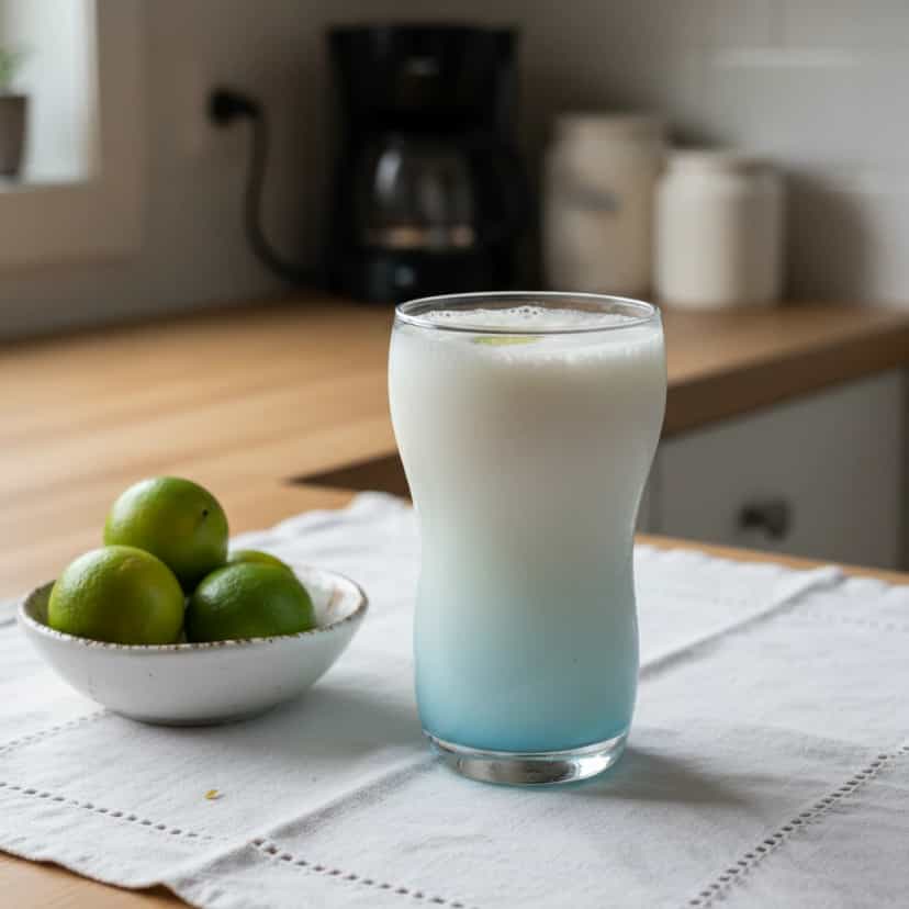 Foto deliciosa de Limonada Cremosa com Leite Condensado pronta para servir - Bebidas Brasileiras