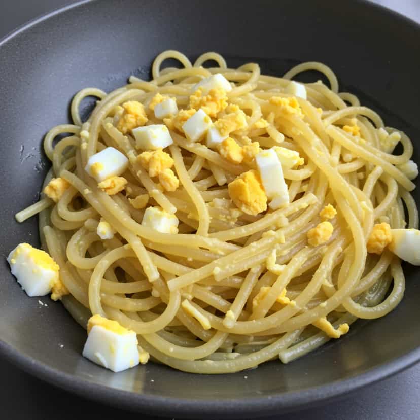 Foto deliciosa de Macarrão com Alho, Óleo e Ovos pronta para servir - Outras Receitas
