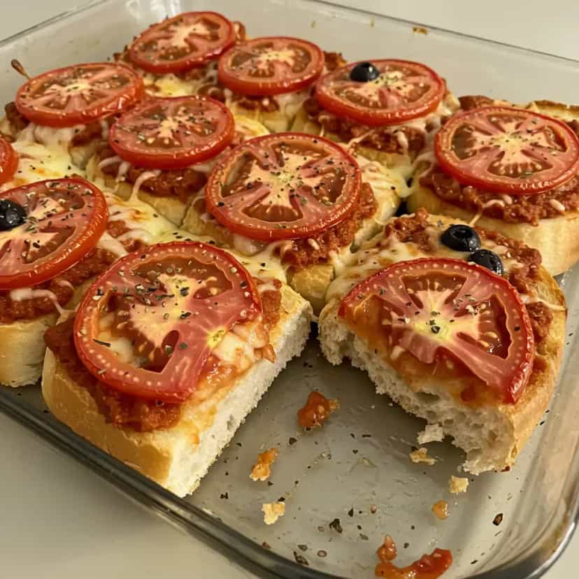Foto deliciosa de Mini Pizzas de Pão pronta para servir - Lanches de Padaria
