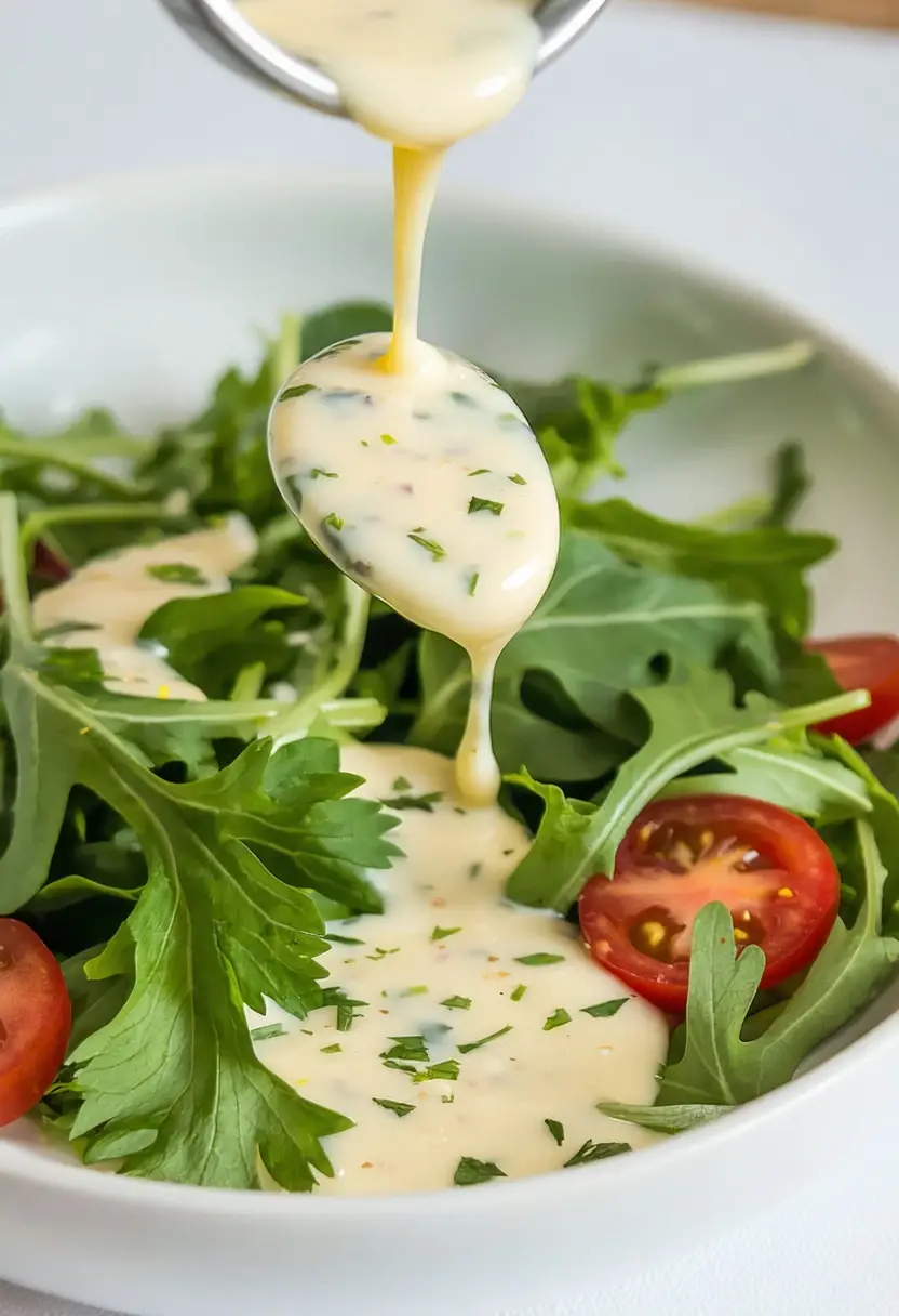 Foto deliciosa de Molho Branco de Iogurte para Saladas pronta para servir - Receitas Saudáveis