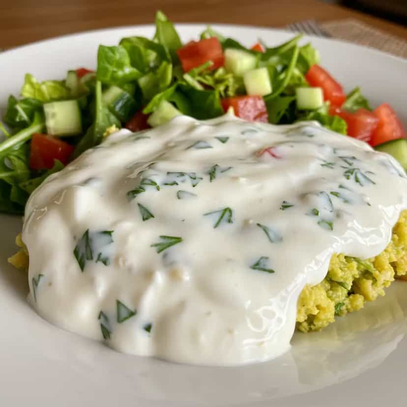 Foto deliciosa de Molho de Iogurte para Salada pronta para servir - Receitas Saudáveis