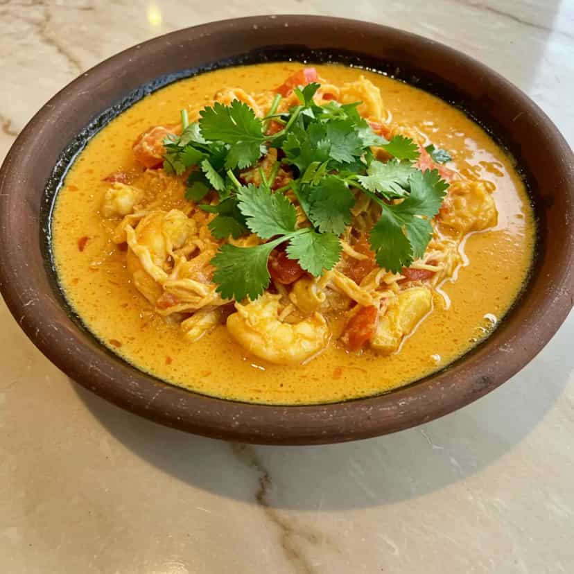 Foto deliciosa de Moqueca Capixaba de Siri pronta para servir - Peixes & Frutos do Mar