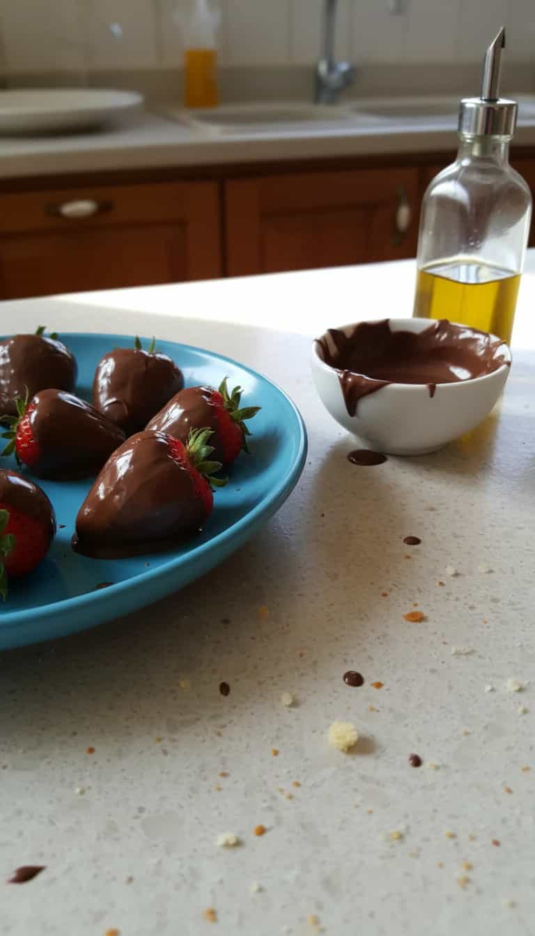 Foto deliciosa de Morangos Banhados em Nutella pronta para servir - Sem Assar