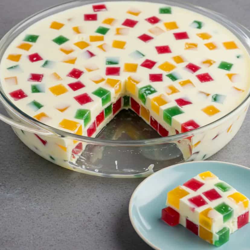 Foto deliciosa de Mosaico de gelatina pronta para servir - Doces Gelados & Sorvetes