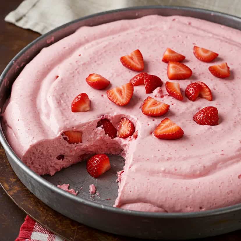 Foto deliciosa de Mousse de Morango Irresistível pronta para servir - Pudins & Cremes