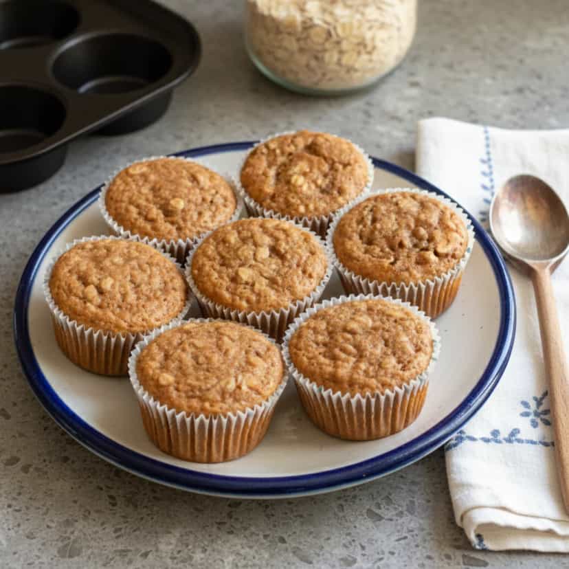 Foto deliciosa de Muffin de Aveia com Banana pronta para servir - Aveia