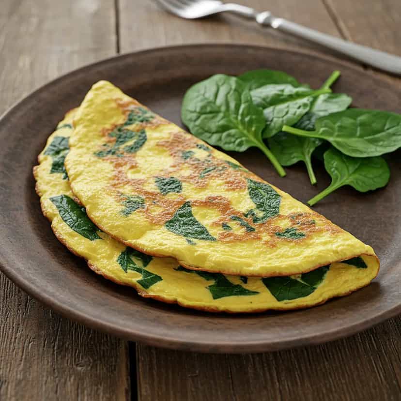 Foto deliciosa de Omelete de Frango com Espinafre pronta para servir - Outras Receitas