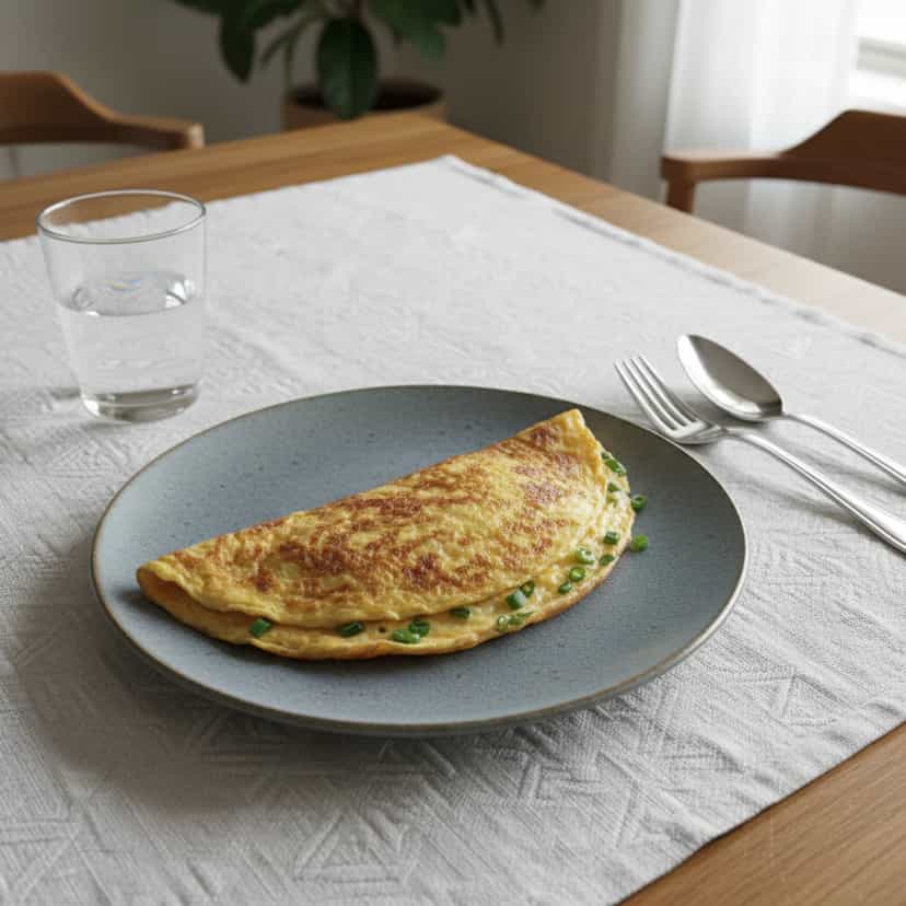 Foto deliciosa de Omelete de Parmesão e Cebolinha pronta para servir - Ovos