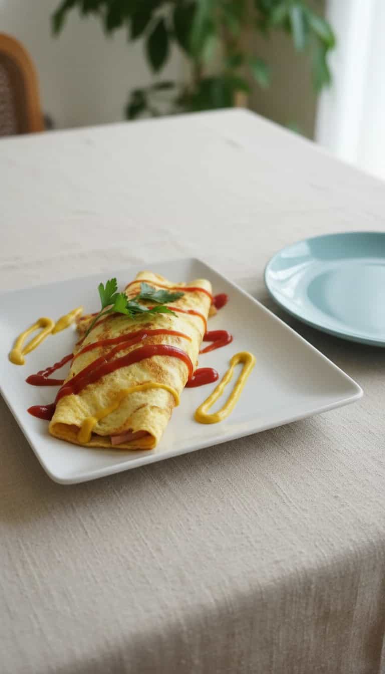 Foto deliciosa de Omelete Recheada com Calabresa pronta para servir - Ovos