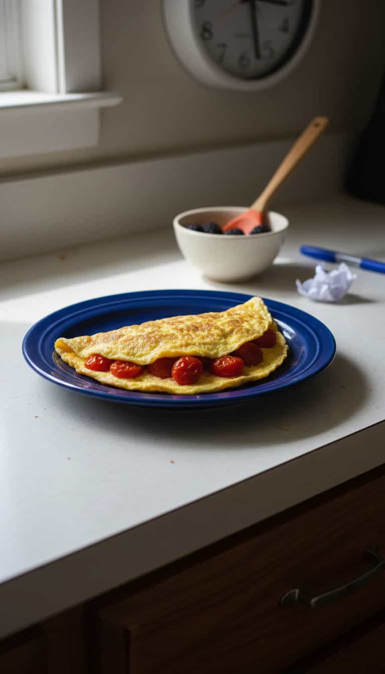Foto deliciosa de Omelete Simples e Deliciosa pronta para servir - Ovos