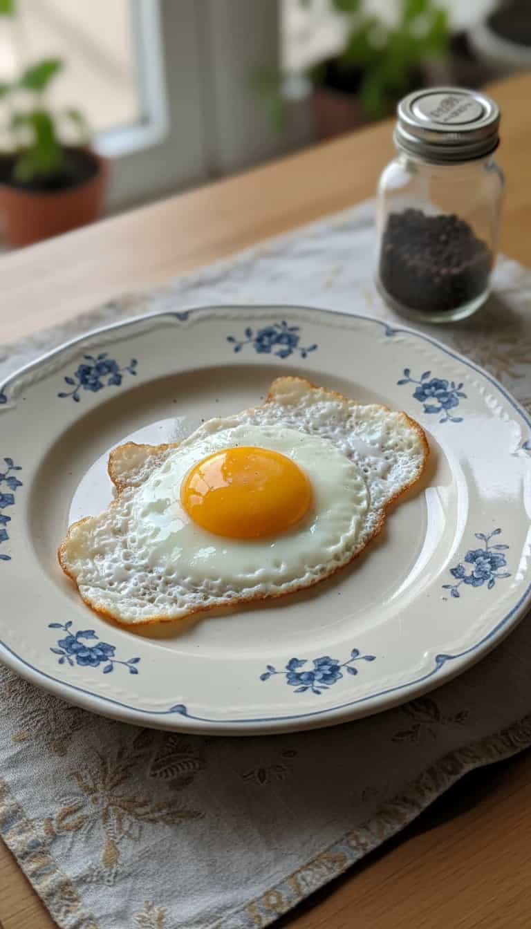 Foto deliciosa de Ovo Frito no Microondas pronta para servir - No Micro-ondas