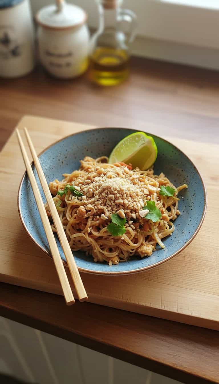 Foto deliciosa de Pad Thai de Frango pronta para servir - Bowls & Noodles