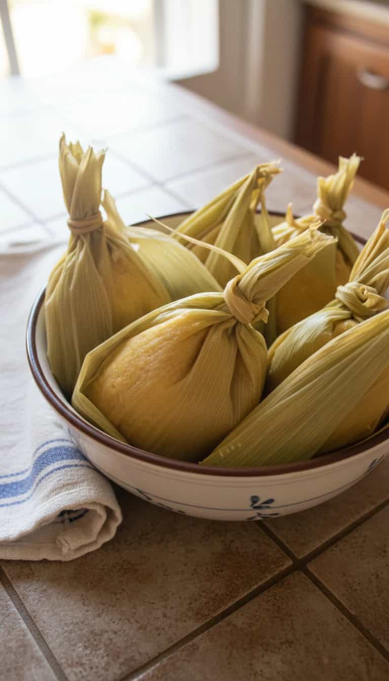 Foto deliciosa de Pamonha Light de Milho Verde pronta para servir - Snacks Naturais