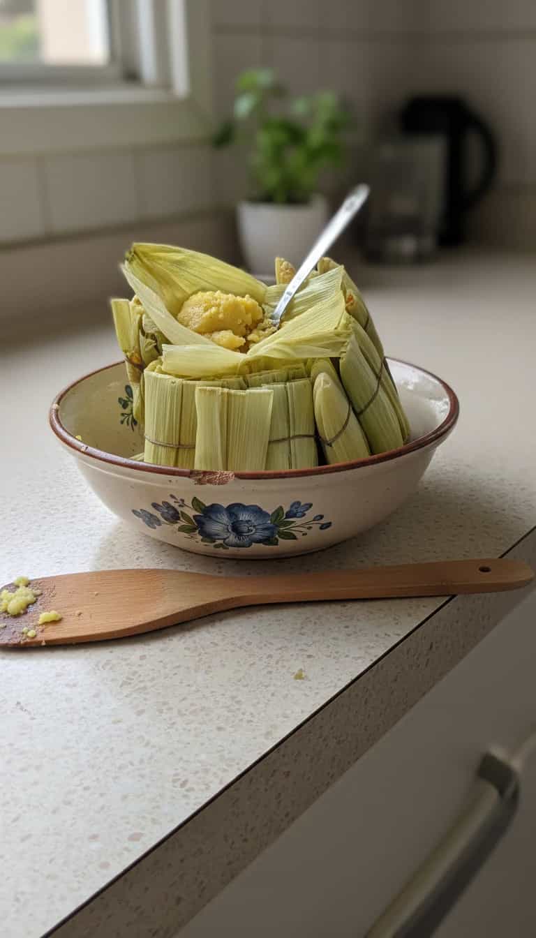 Foto deliciosa de Pamonha Tradicional pronta para servir - Snacks Naturais