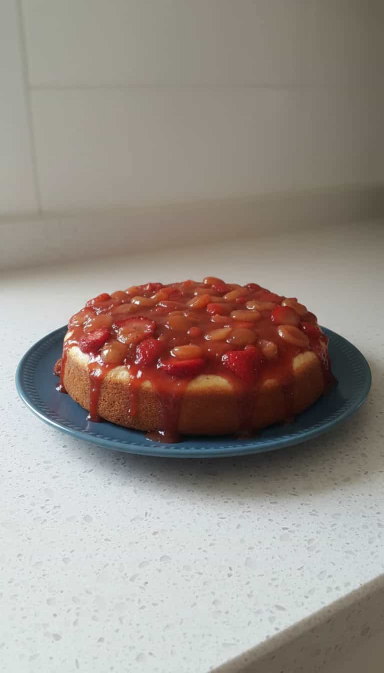 Foto deliciosa de Panqueca Colorida com Morangos pronta para servir - Panquecas & Waffles