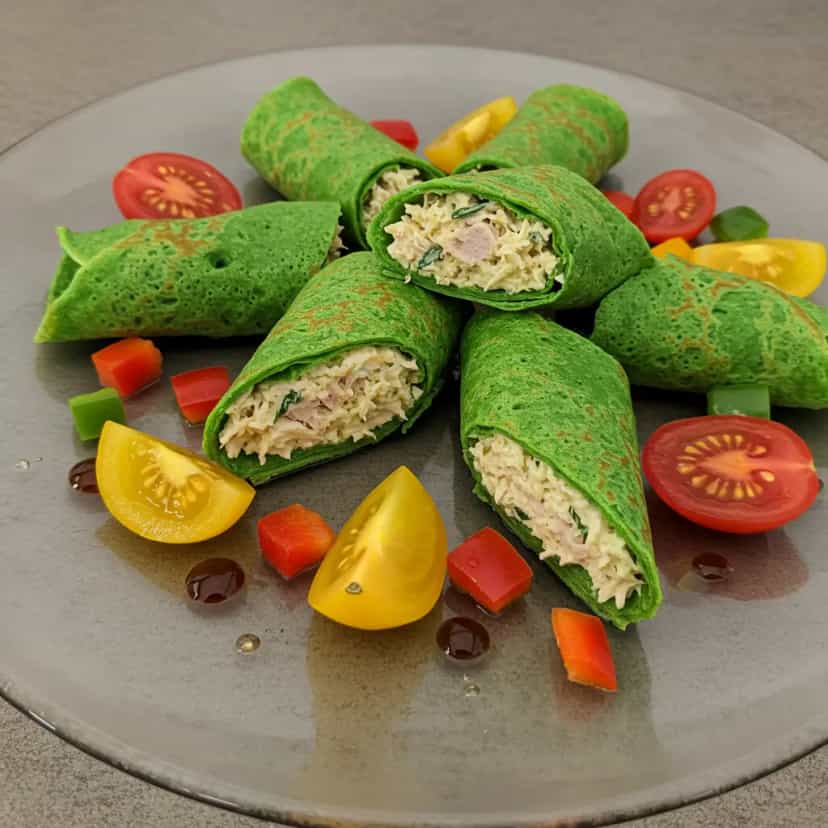 Foto deliciosa de Panqueca Verde Nutritiva pronta para servir - Panquecas & Waffles