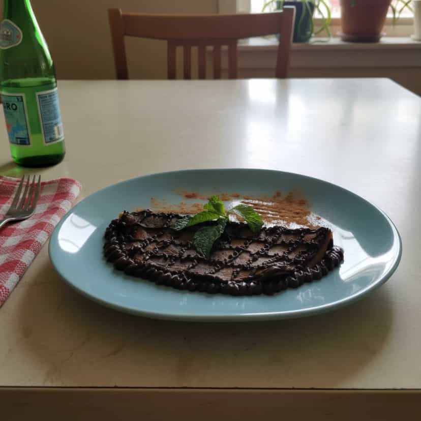 Foto deliciosa de Panquecas de Chocolate Simples pronta para servir - Panquecas & Waffles