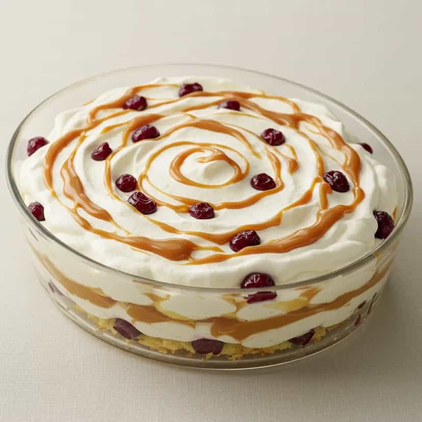 Foto deliciosa de Pavê de Abacaxi com Doce de Leite pronta para servir - Pudins & Cremes