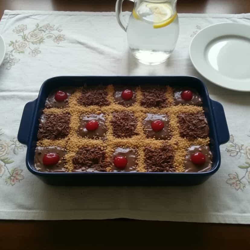 Foto deliciosa de Pave Diet de Chocolate com Biscoito pronta para servir - Sem Assar