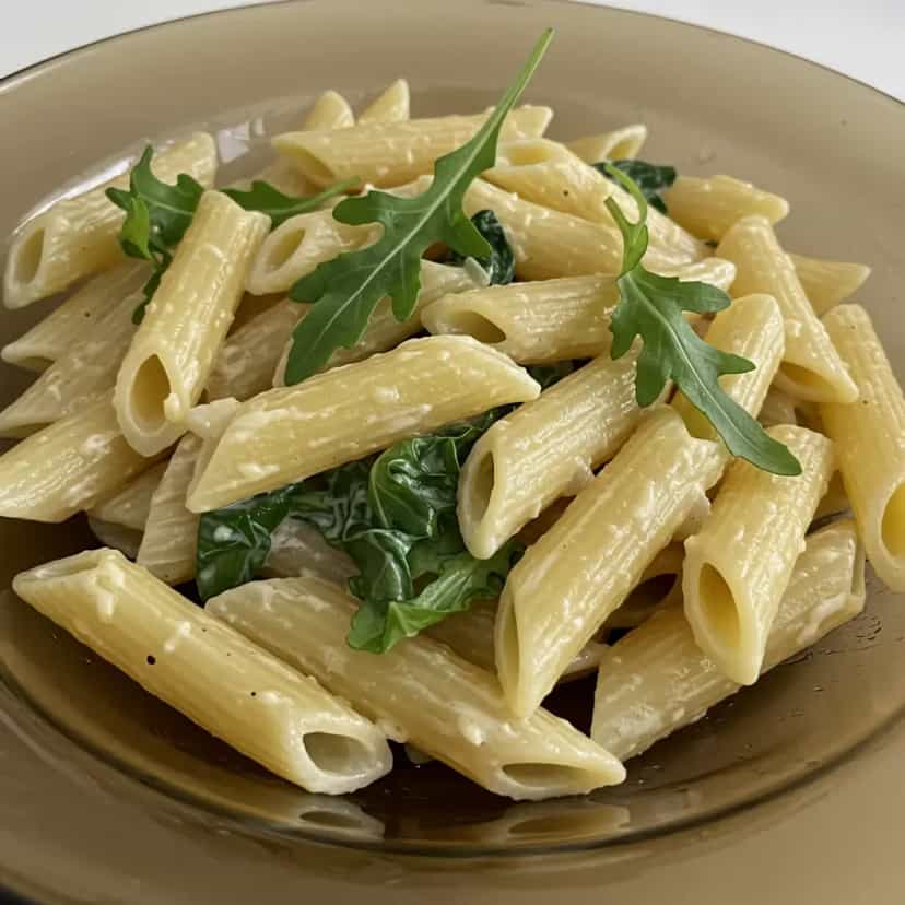 Foto deliciosa de Penne ao Molho de Gorgonzola e Rúcula pronta para servir - Outras Receitas