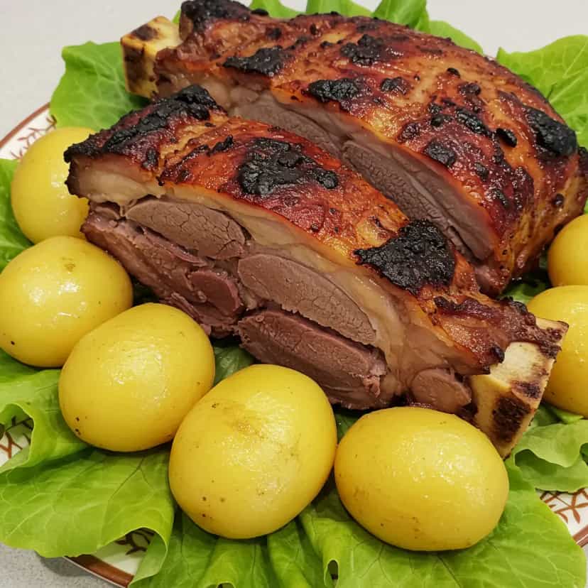Foto deliciosa de Pernil de Porco Assado pronta para servir - Carnes & Frango