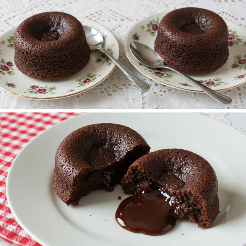 Foto deliciosa de Petit Gateau de Chocolate pronta para servir - Outras Receitas