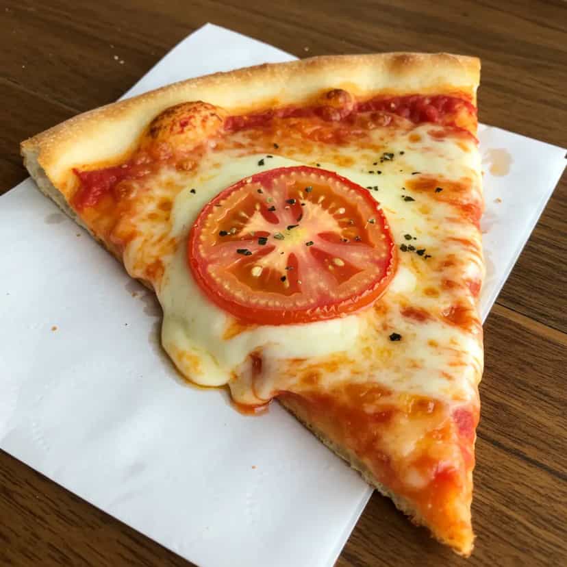 Foto deliciosa de Pizza Caseira de Mussarela e Tomate pronta para servir - Pizzas & Salgados