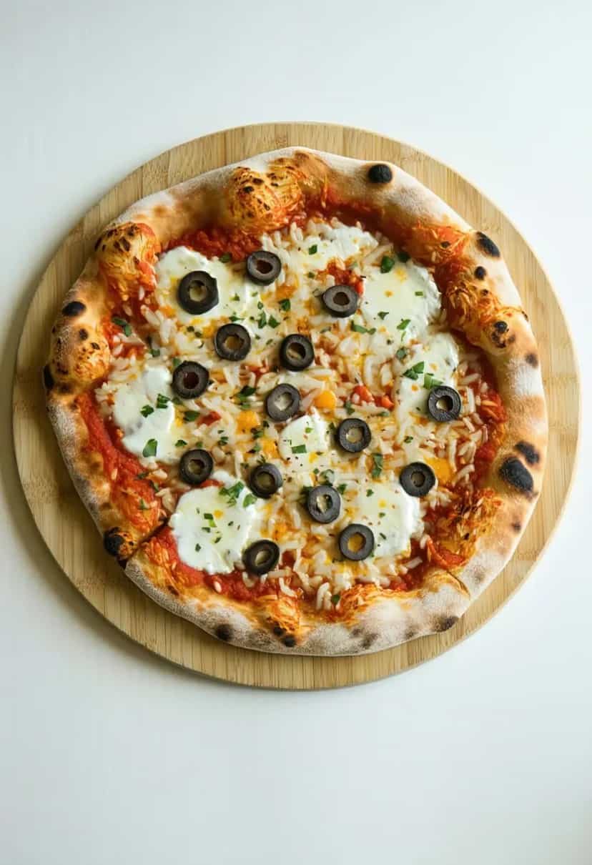 Foto deliciosa de Pizza Sem Glúten de Arroz pronta para servir - Sem Glúten