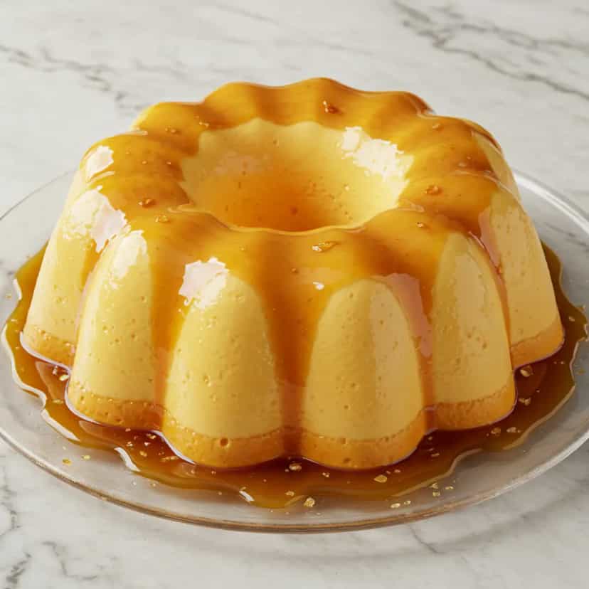 Foto deliciosa de Pudim Cremoso de Leite em Pó pronta para servir - Pudins & Cremes