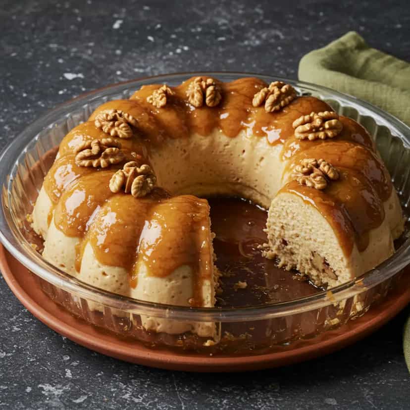 Foto deliciosa de Pudim de Nozes Cremoso pronta para servir - Pudins & Cremes