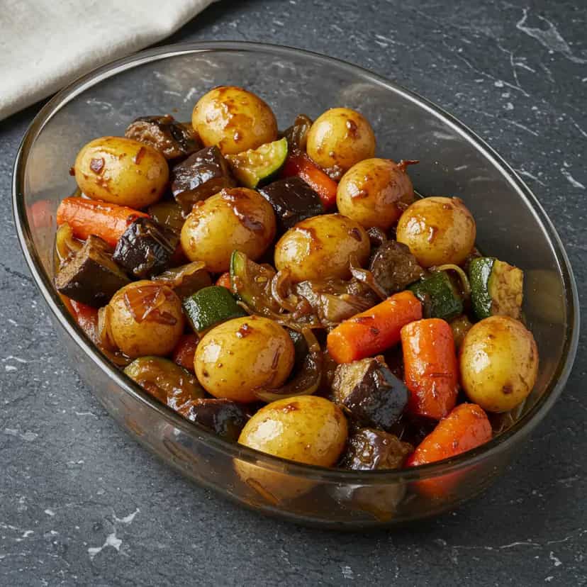 Foto deliciosa de Ratatouille de Batata Calabresa pronta para servir - Almoço & Jantar