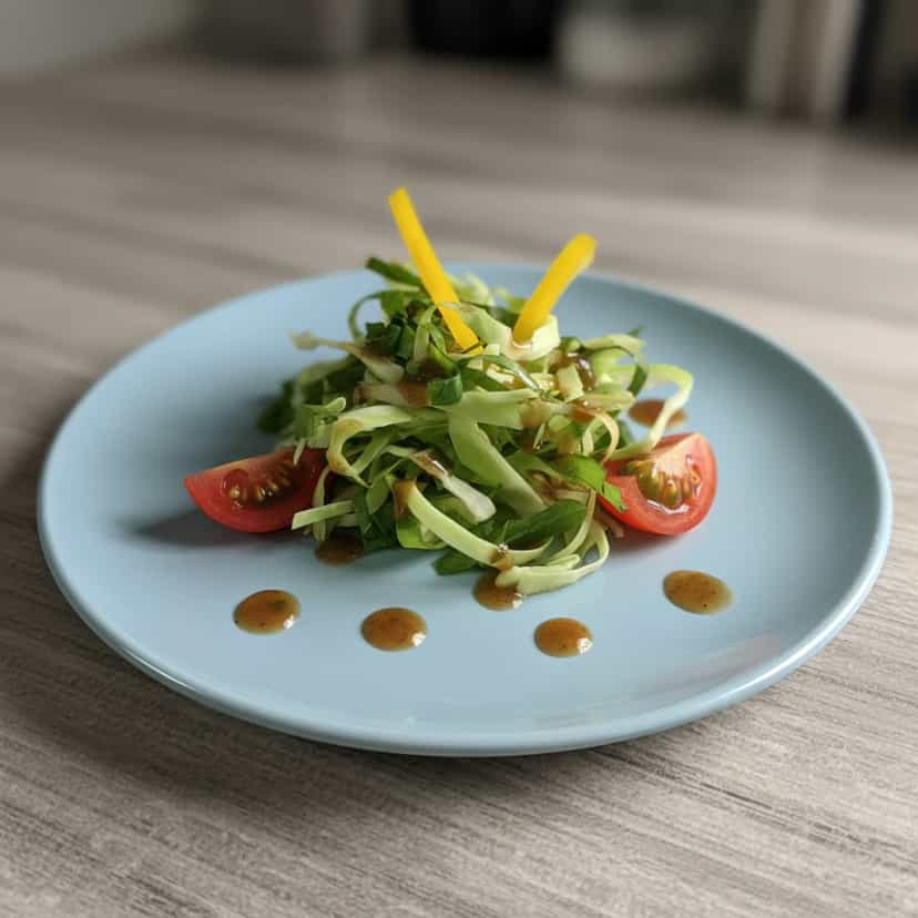Foto deliciosa de Salada Agridoce de Repolho com Café pronta para servir - Snacks Naturais