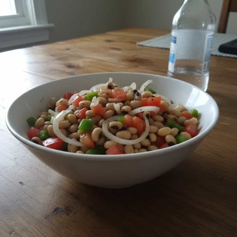 Foto deliciosa de Salada de feijão fradinho com amor pronta para servir - Saladas