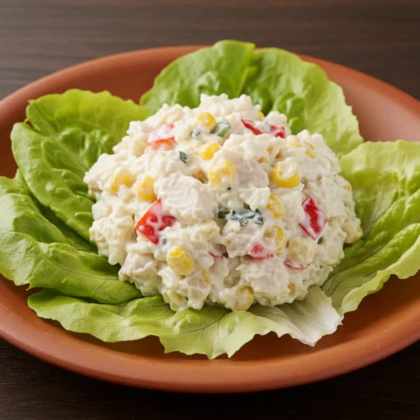 Foto deliciosa de Salada de Frango com Maçã e Pão pronta para servir - Saladas