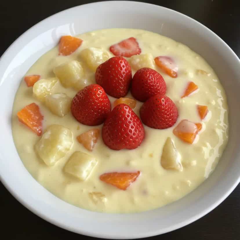 Foto deliciosa de Salada de Frutas com Leite Condensado pronta para servir - Outras Receitas