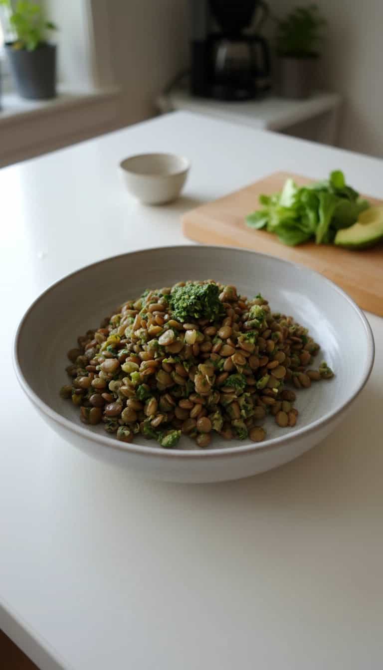 Foto deliciosa de Salada de Lentilha e Tomate pronta para servir - Saladas