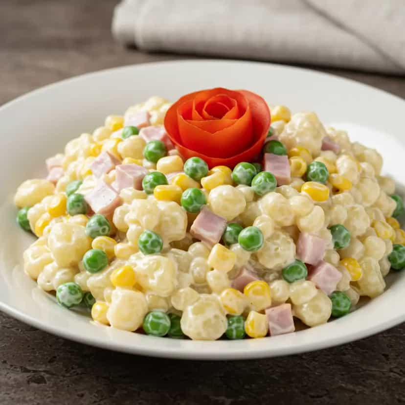 Foto deliciosa de Salada de Pão com Presunto e Palmito pronta para servir - Outras Receitas