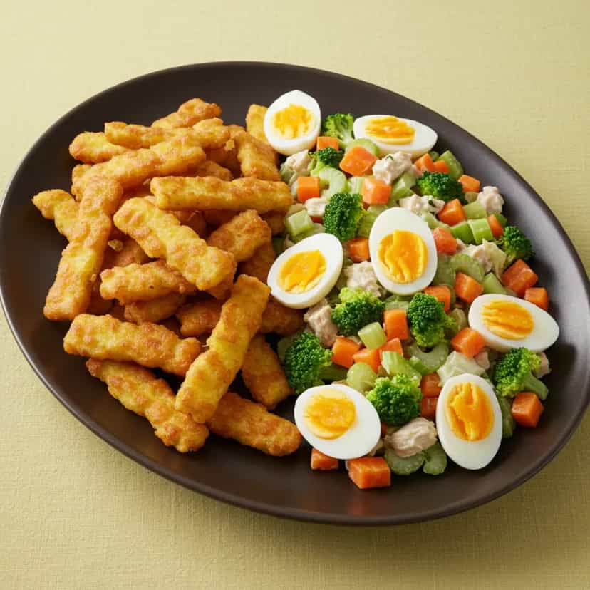 Foto deliciosa de Salada Oriental de Frango e Legumes pronta para servir - Saladas