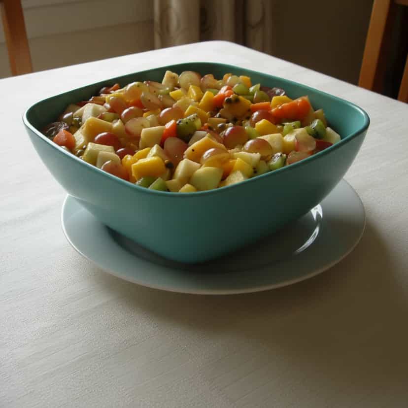 Foto deliciosa de Salada Tropical Refrescante pronta para servir - Snacks Naturais