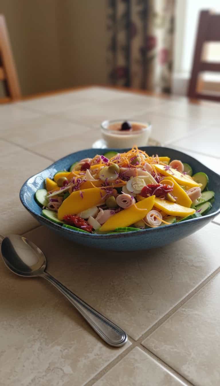 Foto deliciosa de Salada Tropical Refrescante pronta para servir - Saladas