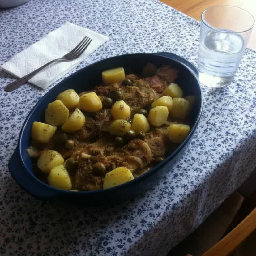 Foto deliciosa de Salmão assado com batatas e limão pronta para servir - Peixes & Frutos do Mar