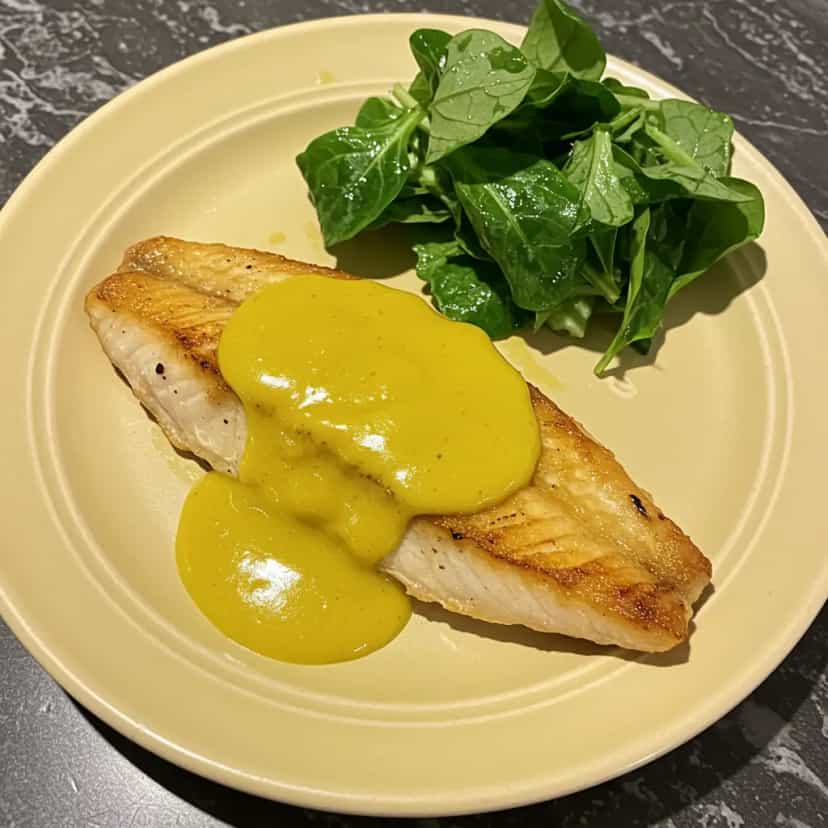 Foto deliciosa de Salmão Grelhado com Molho de Manga pronta para servir - Peixes & Frutos do Mar
