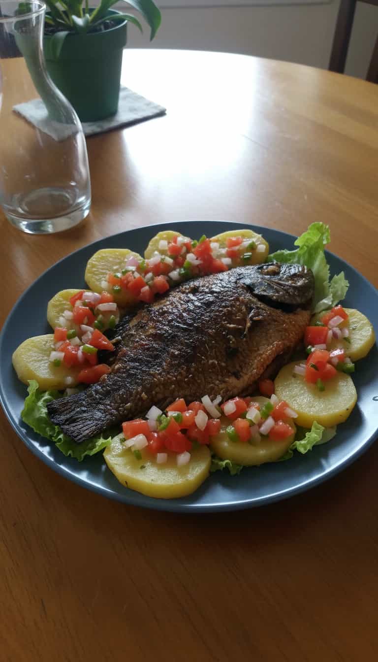 Foto deliciosa de Salmão Grelhado com Molho Vinagrete pronta para servir - Peixes & Frutos do Mar