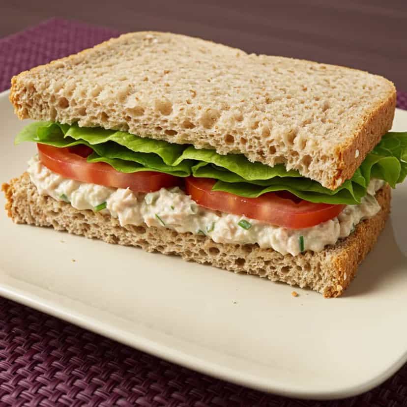Foto deliciosa de Sanduíche Natural de Atum Light pronta para servir - Snacks Naturais