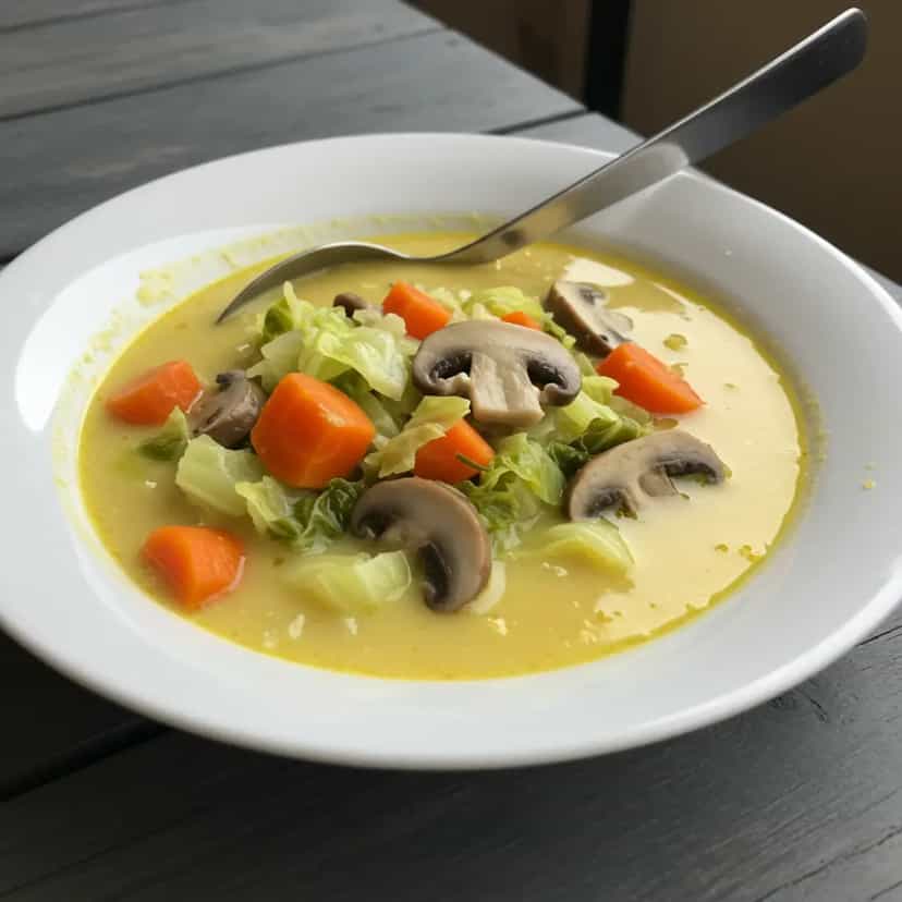 Foto deliciosa de Sopa Cremosa de Frango e Legumes pronta para servir - Sopas & Caldos